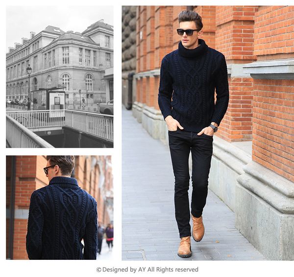 2019 new fashion male turtleneck sweater thickening slim pullover black turtleneck sweater men's clothing winter z168c, White;black
2019 new fashion male turtleneck sweater thickening slim pullover black turtleneck sweater men's clothing winter z168c, White;black