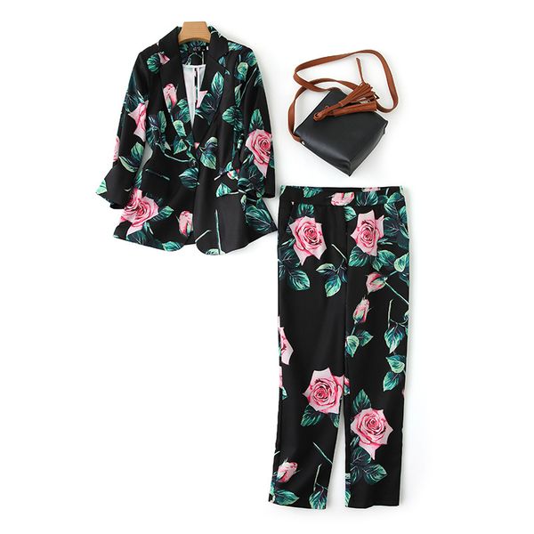 2020 flower print formal suit women office lady blazer set blazers jacket uniform long sleeve chinese style pants suit, White;black
2020 flower print formal suit women office lady blazer set blazers jacket uniform long sleeve chinese style pants suit, White;black