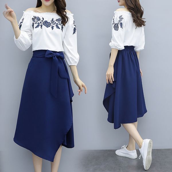 women outfit 2 pcs clothing set ladies skirt popular blouse suits retro twinset 2019 spring autumn vestidos emboridery top, White
women outfit 2 pcs clothing set ladies skirt popular blouse suits retro twinset 2019 spring autumn vestidos emboridery top, White