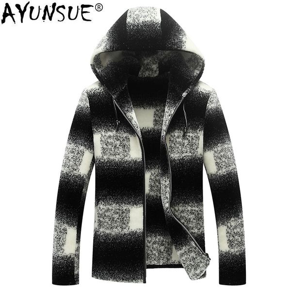 ayunsue real fur coat men winter sheep shearing 100% wool jacket hooded warm fashion luxury coats veste homme hiver kj1416, Black
ayunsue real fur coat men winter sheep shearing 100% wool jacket hooded warm fashion luxury coats veste homme hiver kj1416, Black
