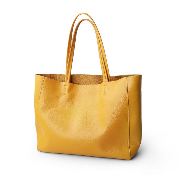 women luxury casual tote female lemon yellow fashion handbag lady cowhide genuine leather shoulder shopping bag mx200327
women luxury casual tote female lemon yellow fashion handbag lady cowhide genuine leather shoulder shopping bag mx200327