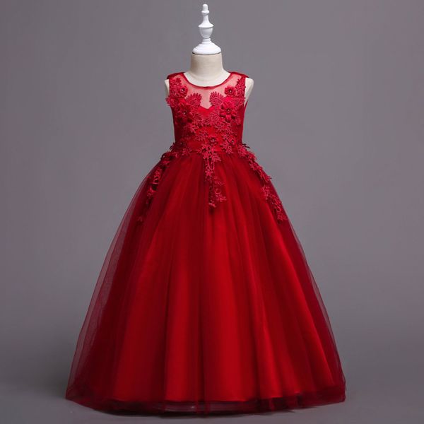 kids girls dress long white lace flower party ball gown prom dresses kids girl princess wedding children first communion dress, Red;yellow
kids girls dress long white lace flower party ball gown prom dresses kids girl princess wedding children first communion dress, Red;yellow