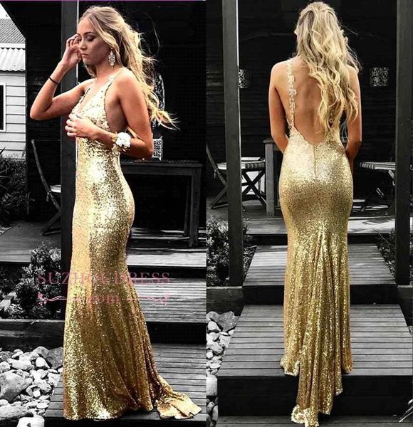 2019 new gold sequins mermaid prom evening dress long formal sparkly backless party gown pageant dresses bc1590, Black
2019 new gold sequins mermaid prom evening dress long formal sparkly backless party gown pageant dresses bc1590, Black