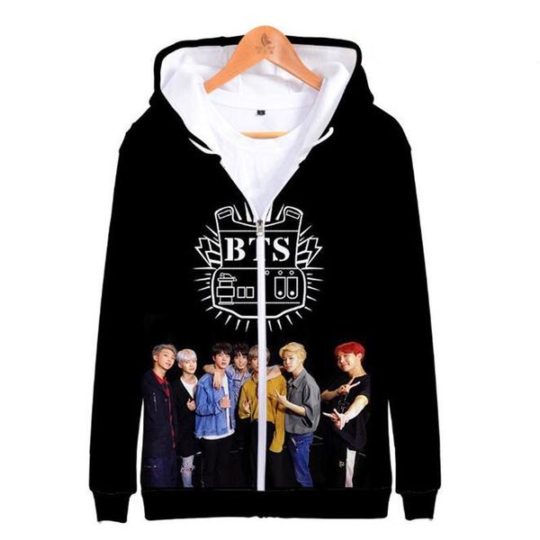 kpop bts bangtan boys 3d hoodie women harajuku sweatshirt хип-хоп с застежкой-молнией корейский уличный стиль женские куртки и пальто, Black
kpop bts bangtan boys 3d hoodie women harajuku sweatshirt хип-хоп с застежкой-молнией корейский уличный стиль женские куртки и пальто, Black