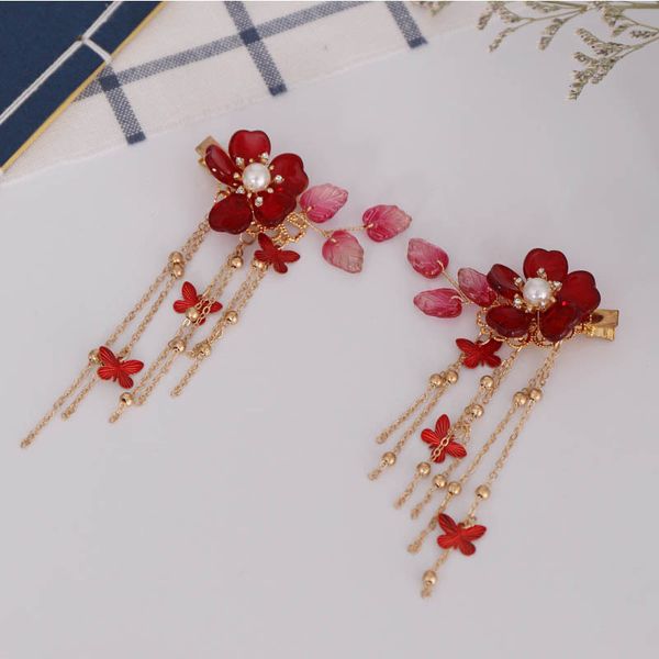 1pair exquisite pearl crystal red flower hairclip retro chinese dress headwear long butterfly tassel chain hair pins bride tiara, White;golden
1pair exquisite pearl crystal red flower hairclip retro chinese dress headwear long butterfly tassel chain hair pins bride tiara, White;golden