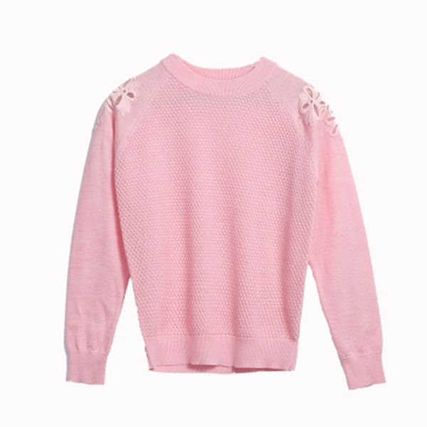 2019 spring women's long-sleeved lace stitching slim dress round neck pink sweater bottoming shirt fashion slim, White
2019 spring women's long-sleeved lace stitching slim dress round neck pink sweater bottoming shirt fashion slim, White