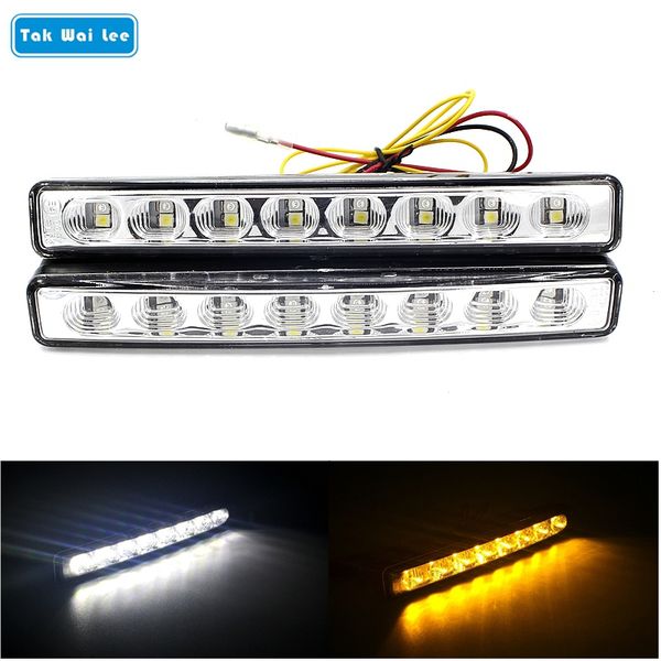 tak wai 2lee 2x drl led daytime running lights external turn steering brake lamp car styling waterproof white & amber fog lamps
tak wai 2lee 2x drl led daytime running lights external turn steering brake lamp car styling waterproof white & amber fog lamps