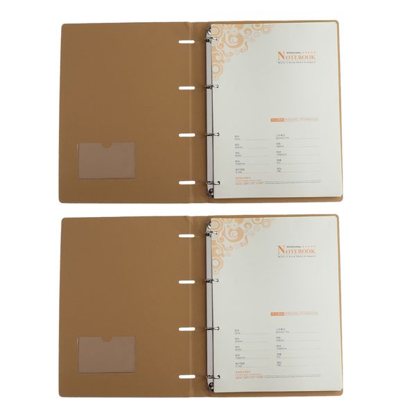 2 Pieces Leather Notebook A4 Journal Loose-leaf Books (blue)