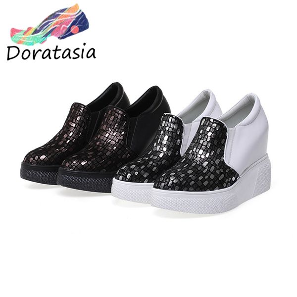 women's brand genuine cow leather height increasing sneakers platform shoes woman casual party autumn loafers pumps, Black
women's brand genuine cow leather height increasing sneakers platform shoes woman casual party autumn loafers pumps, Black