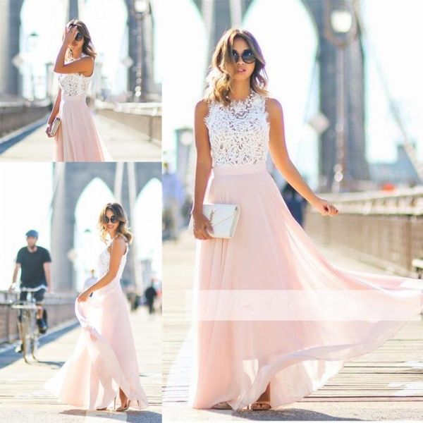 elegant whit and pink prom dresses a line lace jewel neck zipper evening dress chiffon party gowns, Black
elegant whit and pink prom dresses a line lace jewel neck zipper evening dress chiffon party gowns, Black