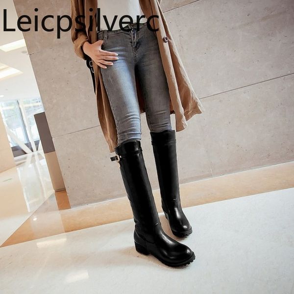 women's boots autumn and winter new style fashion fang he high tube belt buckle women's high boots plus size 32-43, Black
women's boots autumn and winter new style fashion fang he high tube belt buckle women's high boots plus size 32-43, Black