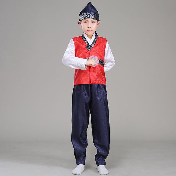 110-150cm kids boys korean traditional costumes 4pcs hat++vest+pants embroidery clothing set hanbok dance stage wear, Red
110-150cm kids boys korean traditional costumes 4pcs hat++vest+pants embroidery clothing set hanbok dance stage wear, Red
