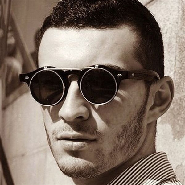 fashion retro round steam punk flip up sunglasses vintage classic double flip sun glasses uv400 de sol, White;black
fashion retro round steam punk flip up sunglasses vintage classic double flip sun glasses uv400 de sol, White;black