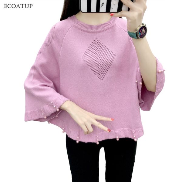 batwing sleeve sweater female casual cloak knitwear ladies solid color round neck beading jumper women sweaters and pullovers, Black
batwing sleeve sweater female casual cloak knitwear ladies solid color round neck beading jumper women sweaters and pullovers, Black