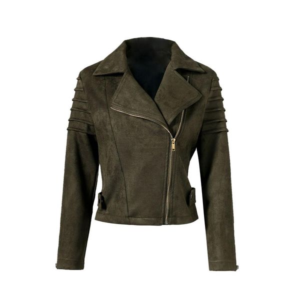 women leather jacket ruffle zipper jacket coat women long sleeve streetwear female casual overcoat, Black;brown
women leather jacket ruffle zipper jacket coat women long sleeve streetwear female casual overcoat, Black;brown