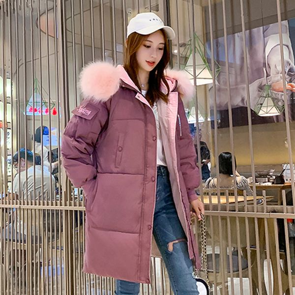 women's down & parkas hooded long parka 2021 winter thick jacket women with fur collar letter print slim korean style zipper sobretudo, Black
women's down & parkas hooded long parka 2021 winter thick jacket women with fur collar letter print slim korean style zipper sobretudo, Black
