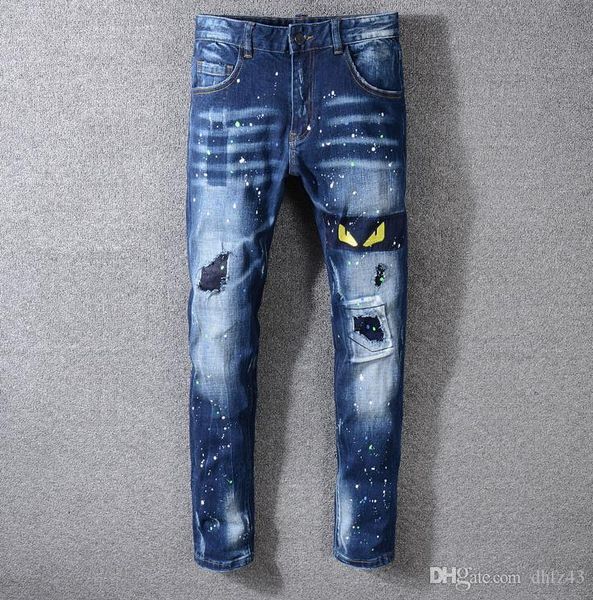 2020 new men's jeans luxury zipper fly slim pencil pants blue hole designer jeans size 29-40
2020 new men's jeans luxury zipper fly slim pencil pants blue hole designer jeans size 29-40