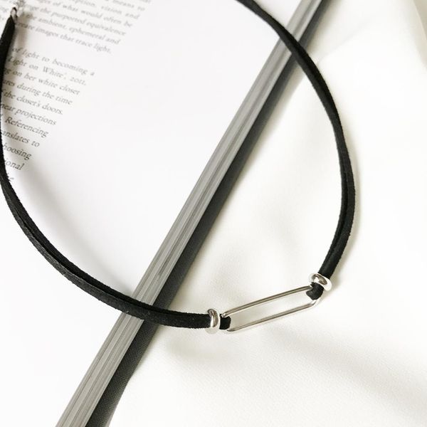 leather rope 925 pure silver necklace collar short korean geometric metal square pendant choker
leather rope 925 pure silver necklace collar short korean geometric metal square pendant choker