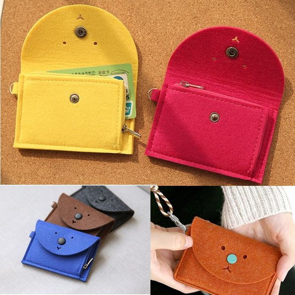 new style creative felt purse japanese korean cute cartoon id card bag multi-color mini felt card bag, Black
new style creative felt purse japanese korean cute cartoon id card bag multi-color mini felt card bag, Black