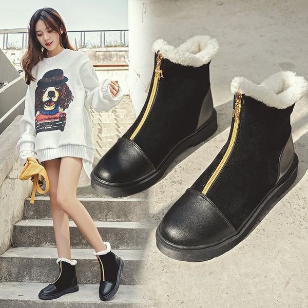 snow boots for women booties ladies brand women's shoes flat heel round toe winter footwear low heels booties lace up flat, Black
snow boots for women booties ladies brand women's shoes flat heel round toe winter footwear low heels booties lace up flat, Black