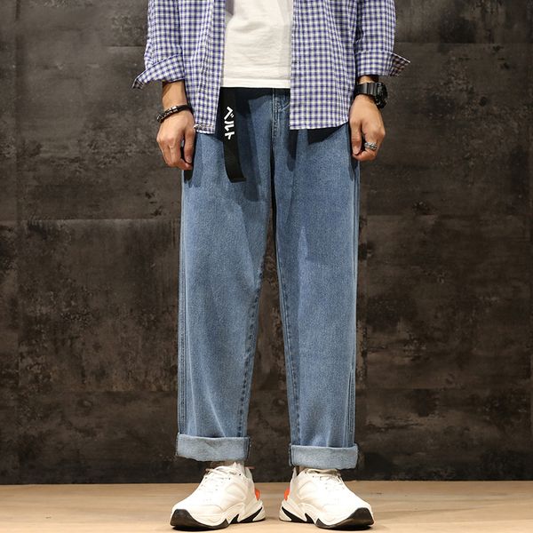 men spring autumn fashion loose denim jeans streetwear couple style wide leg pant male casual simple jean trousers, Blue
men spring autumn fashion loose denim jeans streetwear couple style wide leg pant male casual simple jean trousers, Blue