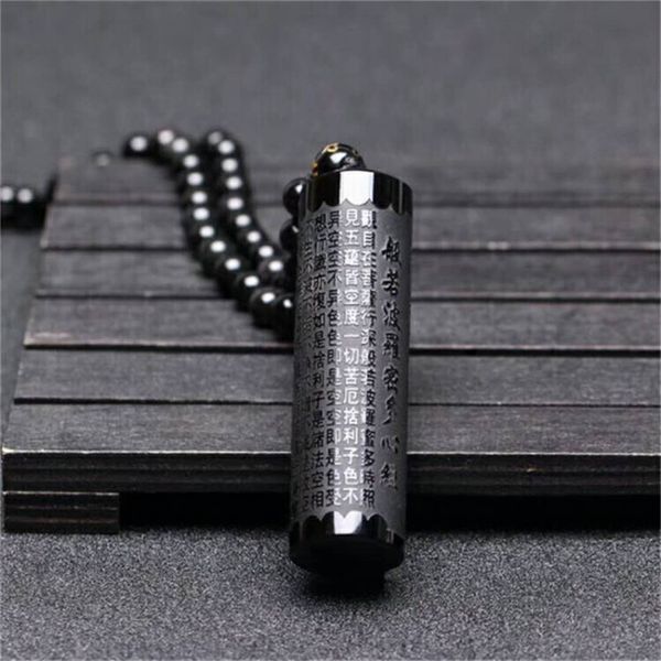 natural obsidian pendant prajna paramita sutra buddha necklace pendant men's and women's jewelry round beads chain, Silver
natural obsidian pendant prajna paramita sutra buddha necklace pendant men's and women's jewelry round beads chain, Silver