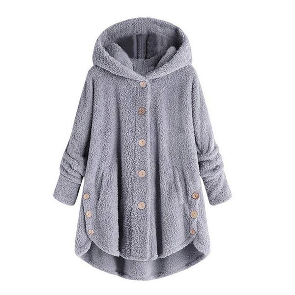 2019 women winter thickened warm faux fur coat fashion solid loose cardigan female jacket outwear button hoodie coat, Black
2019 women winter thickened warm faux fur coat fashion solid loose cardigan female jacket outwear button hoodie coat, Black