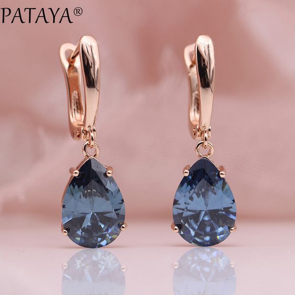 pataya new gradient blue long earrings women fashion simple fine jewelry 585 rose gold water drop natural zircon dangle earrings, Golden
pataya new gradient blue long earrings women fashion simple fine jewelry 585 rose gold water drop natural zircon dangle earrings, Golden