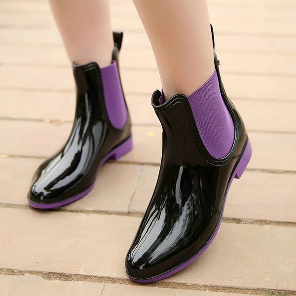 womens rainboots waterproof single shoes woman mud water shoes rubber slip on pvc elastic ankle boots fashion rain boots, Black
womens rainboots waterproof single shoes woman mud water shoes rubber slip on pvc elastic ankle boots fashion rain boots, Black