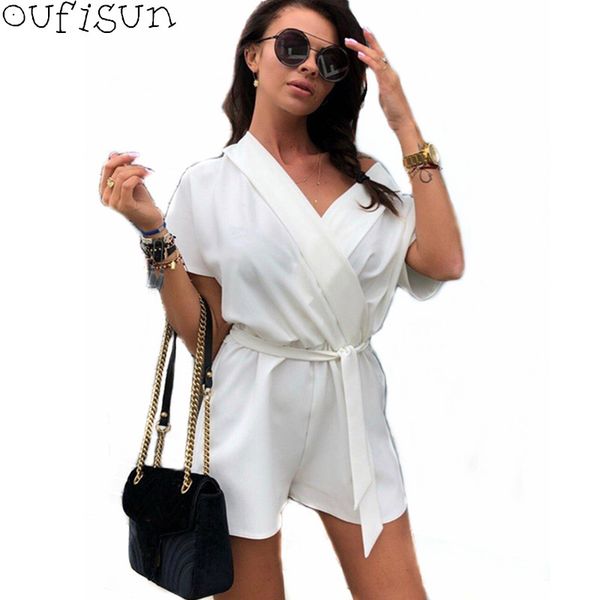 oufisun summer v-neck rompers casual loose short sleeve belt women's fashion ladies playsuits solid party female jumpsuits, Black;white
oufisun summer v-neck rompers casual loose short sleeve belt women's fashion ladies playsuits solid party female jumpsuits, Black;white