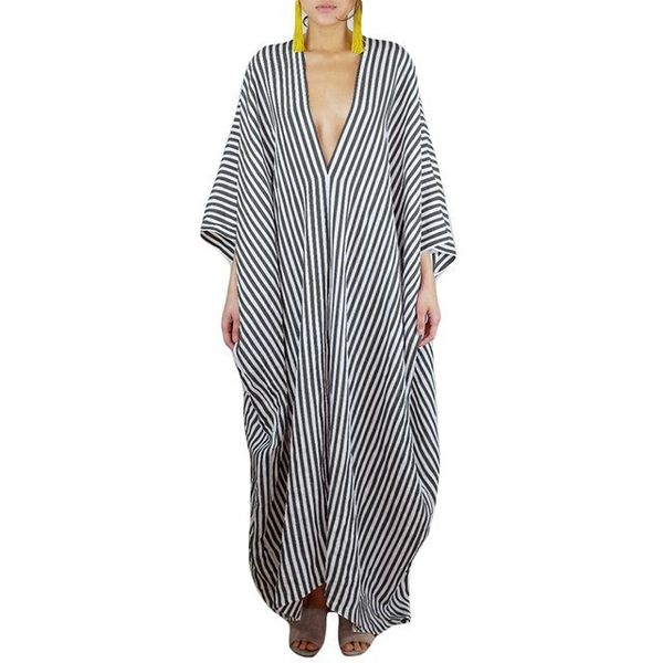 2019 womens summer striped oversized dress casual kaftan long sleeve loose dresses elegant long maxi boho dresses vestidos, Black;gray
2019 womens summer striped oversized dress casual kaftan long sleeve loose dresses elegant long maxi boho dresses vestidos, Black;gray