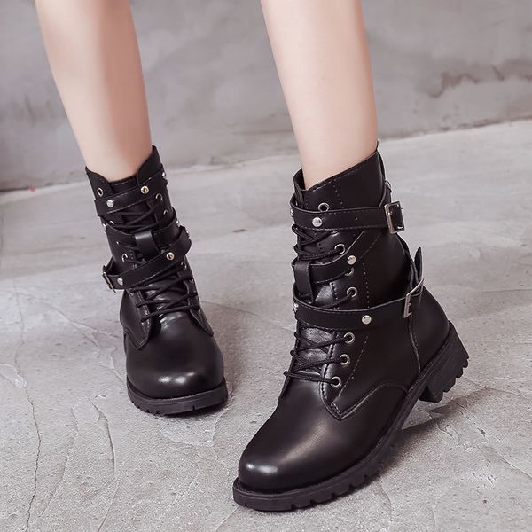 women motorcycle boots shoes women ladies pu leather vintage army punk goth biker combat boots ankle warm snow mujer, Black
women motorcycle boots shoes women ladies pu leather vintage army punk goth biker combat boots ankle warm snow mujer, Black