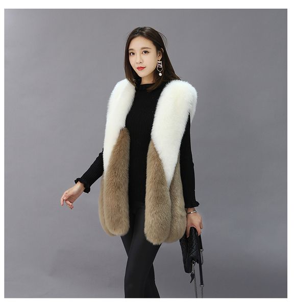 autumn winter fur vest warm section color long fox fur vest fashion large size fur coat, Black
autumn winter fur vest warm section color long fox fur vest fashion large size fur coat, Black