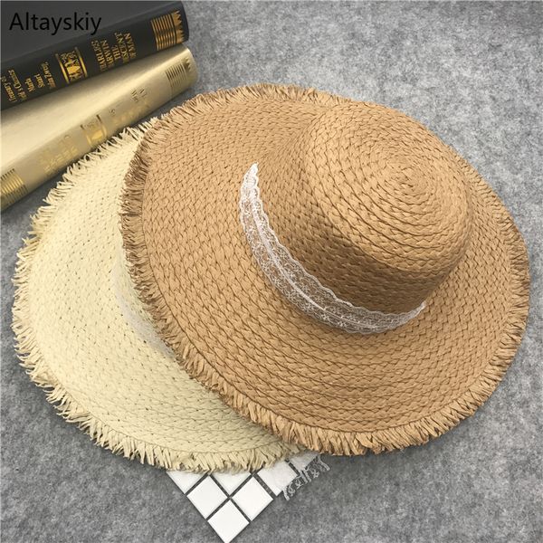 sun hats women straw weaving lace ribbon bow tassel sunshade outdoor womens hat simple trendy all-match leisure elegant ladies, Blue;gray
sun hats women straw weaving lace ribbon bow tassel sunshade outdoor womens hat simple trendy all-match leisure elegant ladies, Blue;gray