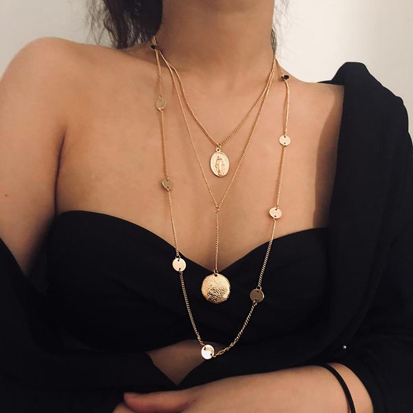 miss jq boho wafer pendant necklace religious character text women necklace fashion creative festival neck decoration jewelry, Silver
miss jq boho wafer pendant necklace religious character text women necklace fashion creative festival neck decoration jewelry, Silver