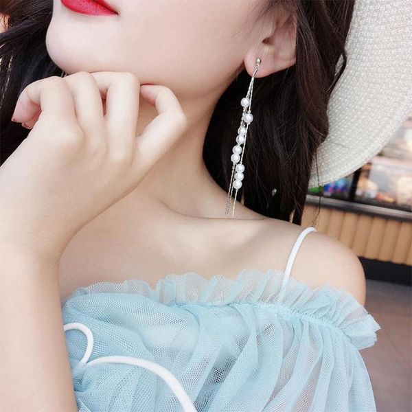 punk new s925 silver needle earrings temperament ladies elegant small fragrance style pearl long earrings wholesale ladies, Golden;silver
punk new s925 silver needle earrings temperament ladies elegant small fragrance style pearl long earrings wholesale ladies, Golden;silver
