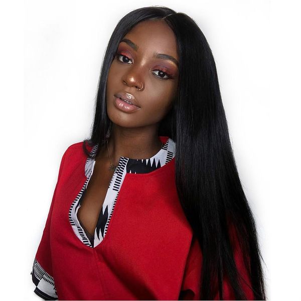 glueless full lace human hair wigs straight natural color brazilian virgin hair wigs 130% density with baby hair, Black
glueless full lace human hair wigs straight natural color brazilian virgin hair wigs 130% density with baby hair, Black