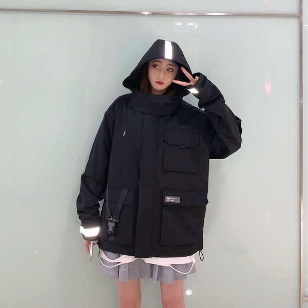 brand womens jacket with hooded fashion f/s women designer jackets with letter printed luxury reflective hoodie coats 2 colors yf203062, Black;brown
brand womens jacket with hooded fashion f/s women designer jackets with letter printed luxury reflective hoodie coats 2 colors yf203062, Black;brown