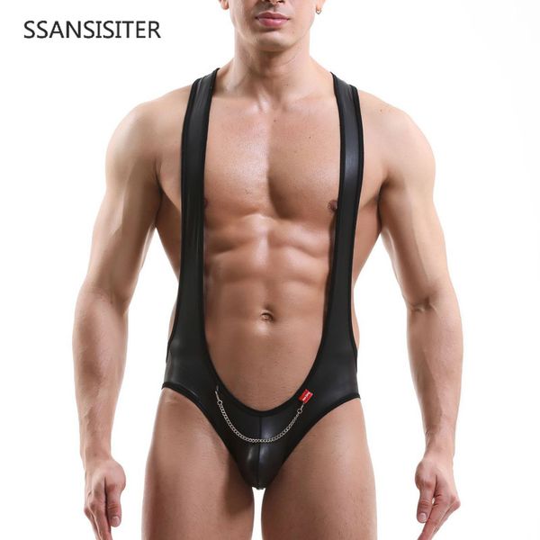 men undershirt faux leather pu wrestling singlet open butt bikini jumpsuit suspender teddies underwear one-piece bodysuit, Black;brown
men undershirt faux leather pu wrestling singlet open butt bikini jumpsuit suspender teddies underwear one-piece bodysuit, Black;brown