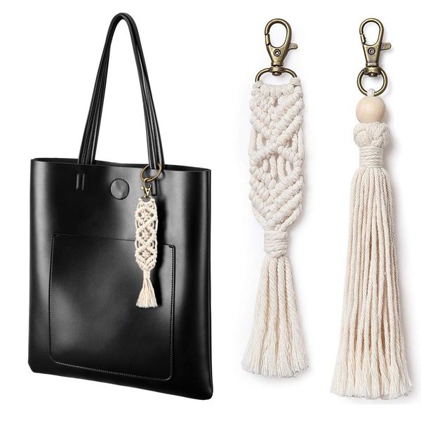201908 Bohemian Macrame Keychain Handmade Tassel Key Chains Fashion Keyrings Natural Cotton Bag Car Key Holder With Lobster Claw Clasp M027F
201908 Bohemian Macrame Keychain Handmade Tassel Key Chains Fashion Keyrings Natural Cotton Bag Car Key Holder With Lobster Claw Clasp M027F