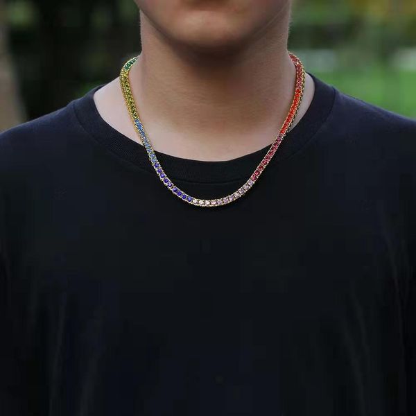 16 18 20inches 4mm iced out chains necklaces men hip hop luxury designer mens colorful bling diamond chain necklace gold tennis chain gift, Silver
16 18 20inches 4mm iced out chains necklaces men hip hop luxury designer mens colorful bling diamond chain necklace gold tennis chain gift, Silver