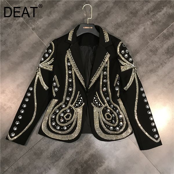 deat 2019 new spring turn-down collar full sleeves metal beaded no buttons short jacket female single suit wf18501l black, Black;brown
deat 2019 new spring turn-down collar full sleeves metal beaded no buttons short jacket female single suit wf18501l black, Black;brown