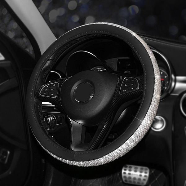 38cm crystal car steering wheel covers for women girls leather rhinestone covers for steering wheels interior accessories
38cm crystal car steering wheel covers for women girls leather rhinestone covers for steering wheels interior accessories