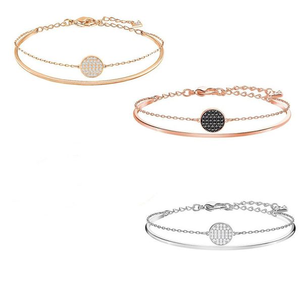 swa new crystal bracelet jewelry two in one ginger bracelet for valentine's day gift ladies, Black