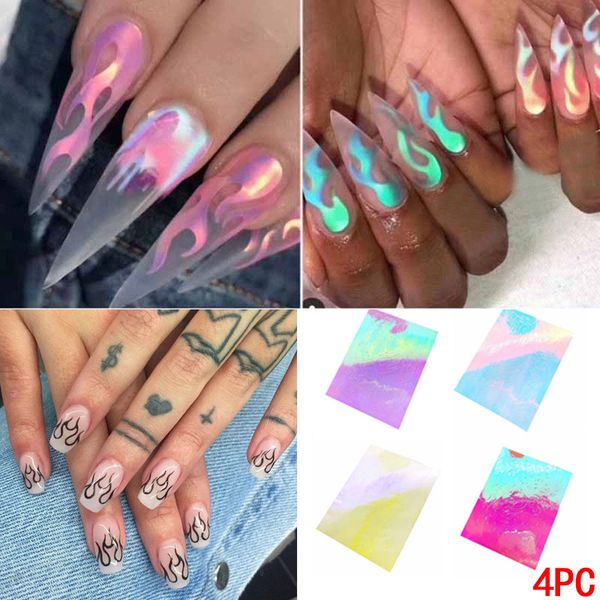 4pcs laser starry nail art stickers flame reflections tape adhesive foils diy rocket flame space manicure uv gel decoration, Black
4pcs laser starry nail art stickers flame reflections tape adhesive foils diy rocket flame space manicure uv gel decoration, Black