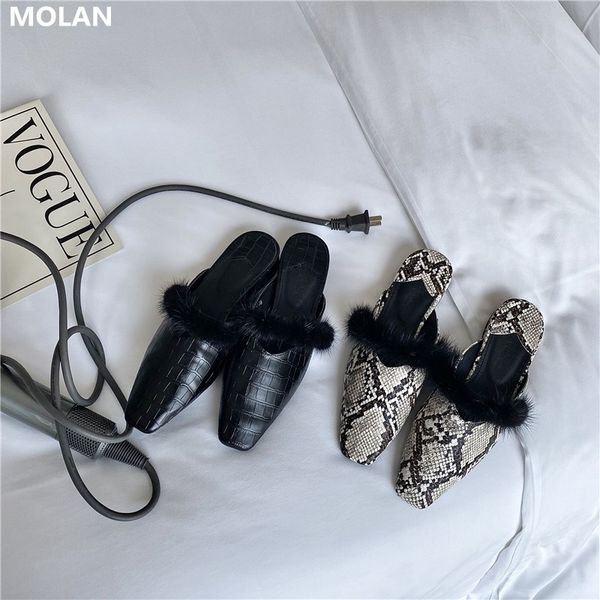 molan brand design 2020 korean fashion black snake soft real fur slippers slip-on loafers mules flip flops casual
molan brand design 2020 korean fashion black snake soft real fur slippers slip-on loafers mules flip flops casual
