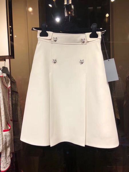 designer 2019 ivory/pink tiger buttons a line skirts womens high end summer pleats women's fashion summer skirts, Black
designer 2019 ivory/pink tiger buttons a line skirts womens high end summer pleats women's fashion summer skirts, Black
