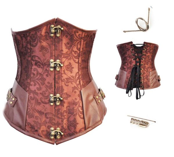 steampunk underbust corset gothic brown/black spiral steel boned waist trainer shaper bustier clubwear s-2xl, Black;white
steampunk underbust corset gothic brown/black spiral steel boned waist trainer shaper bustier clubwear s-2xl, Black;white