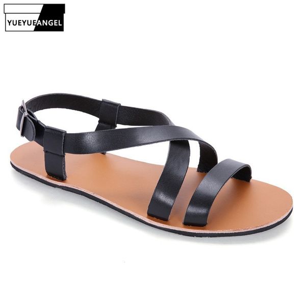 mens shoes vintage pu leather flat sandals summer shoes beach breathable sewing buckle gladiator sandals male zapatillas hombre, Black
mens shoes vintage pu leather flat sandals summer shoes beach breathable sewing buckle gladiator sandals male zapatillas hombre, Black