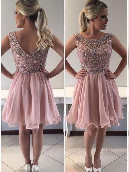 hand working beaded crystals homecoming dresses pink v open back round neckline mini graduation prom dresses girls formal party gowns cheap, Blue;pink
hand working beaded crystals homecoming dresses pink v open back round neckline mini graduation prom dresses girls formal party gowns cheap, Blue;pink